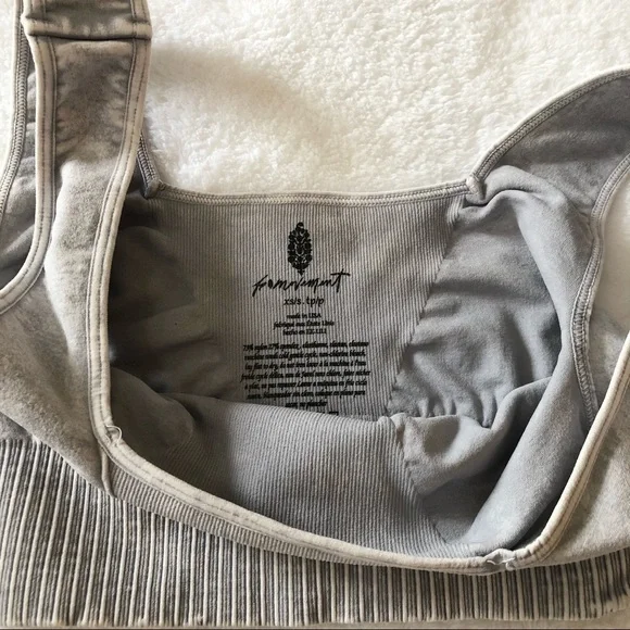 Free People Grey Good Karma Square Neck Bra - Picture 2 of 6